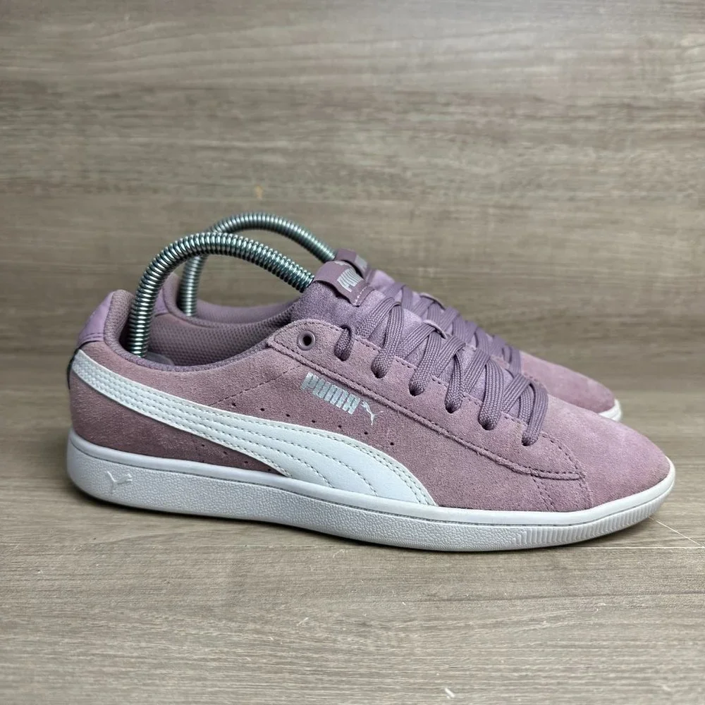 Puma Suede Sneakers Women's Size 8 Light Purple White Shoes - Picture 3 of 7